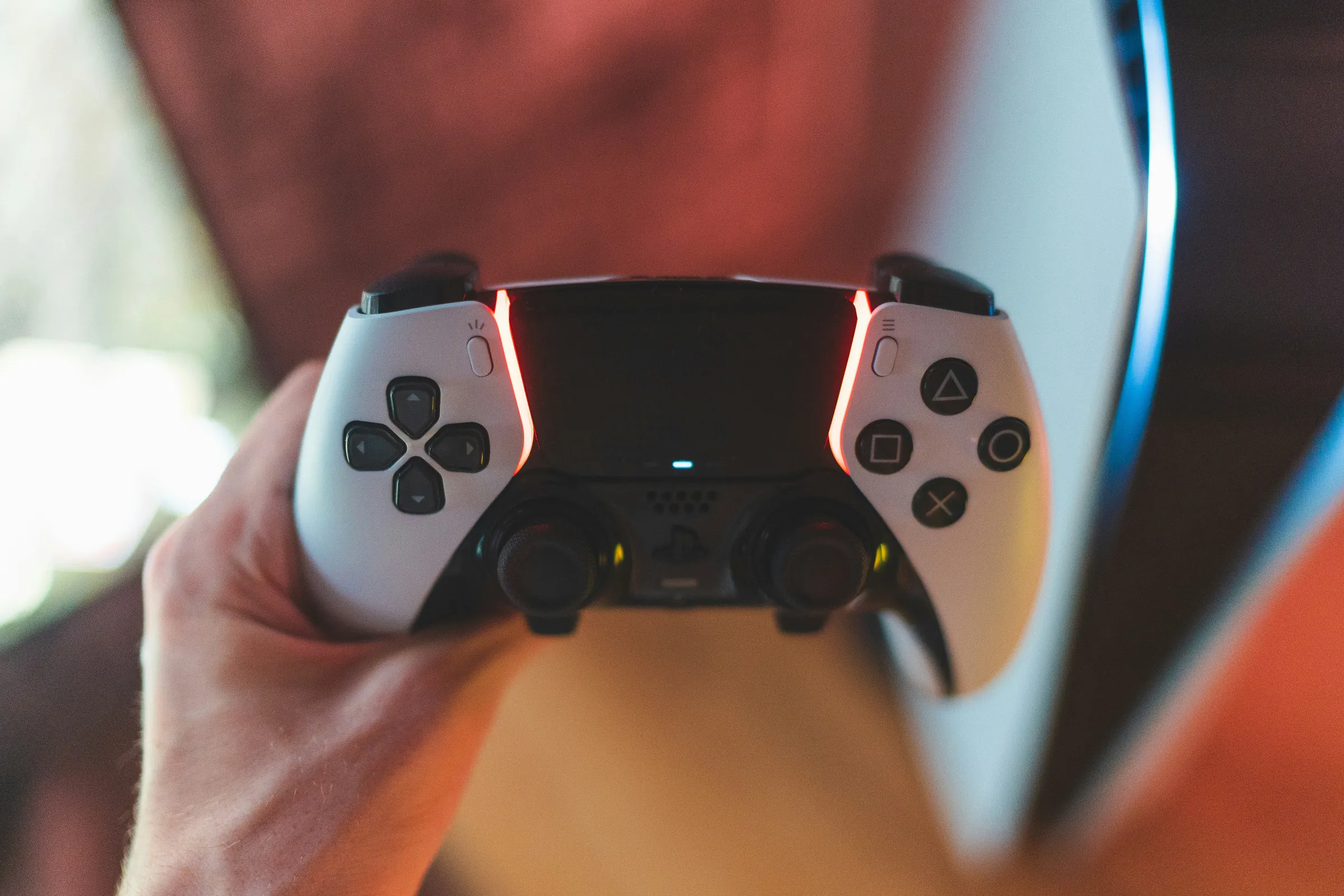Cinematic console gaming scene